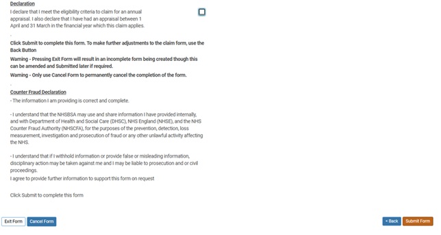 Declaration page