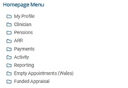 Funded appraisal folder on Homepage