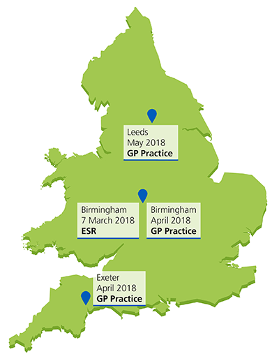 NHS Pensions map of stakeholder events