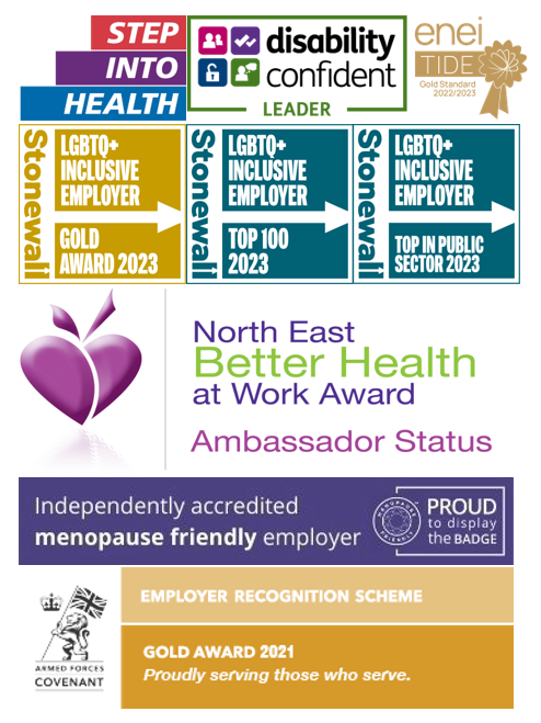 Graphic detailing NHSBSA's awards for diversity and inclusion